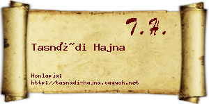 Tasnádi Hajna névjegykártya